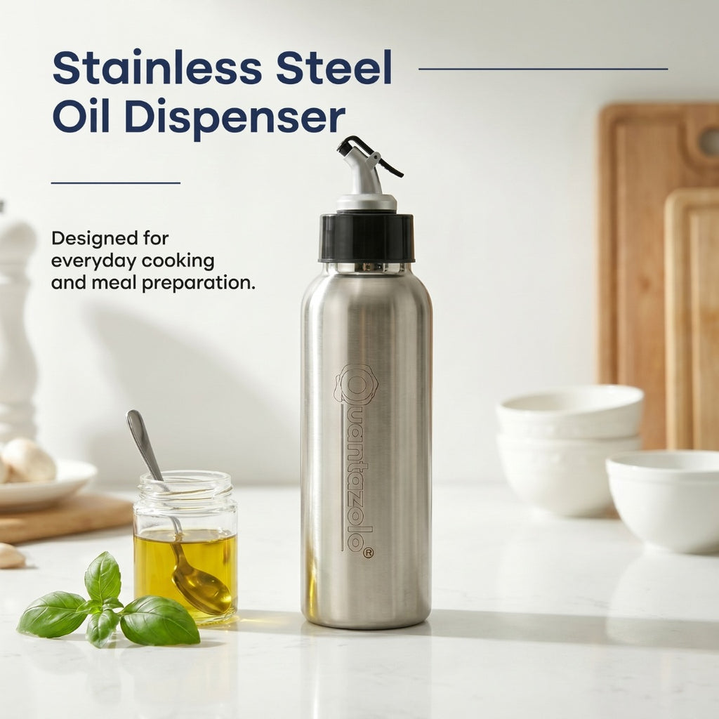 Premium Stainless Steel Oil Dispenser – 750ml Precision Pour Bottle