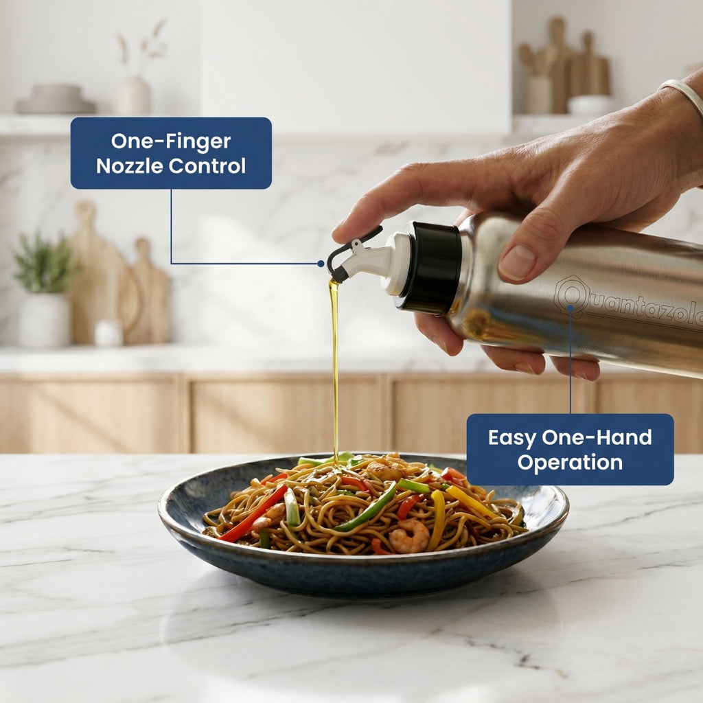 Premium Stainless Steel Oil Dispenser – 750ml Precision Pour Bottle